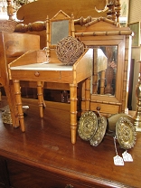 Miniature Bamboo Armoire and Washstand